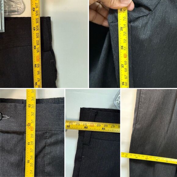 Jos A Bank Black 100% Wool Dress Pants Pleated Front Cuffed Hems Mens 41x29 Reg - Picture 11 of 16